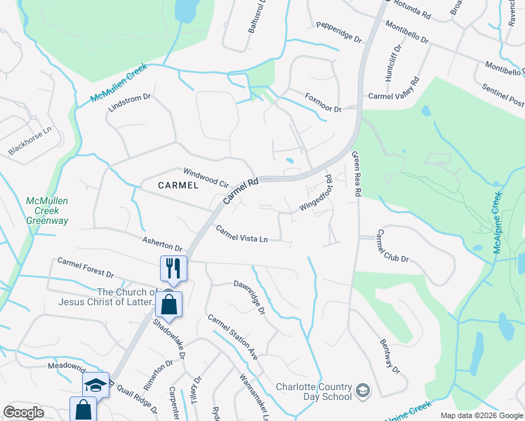 map of restaurants, bars, coffee shops, grocery stores, and more near in Charlotte