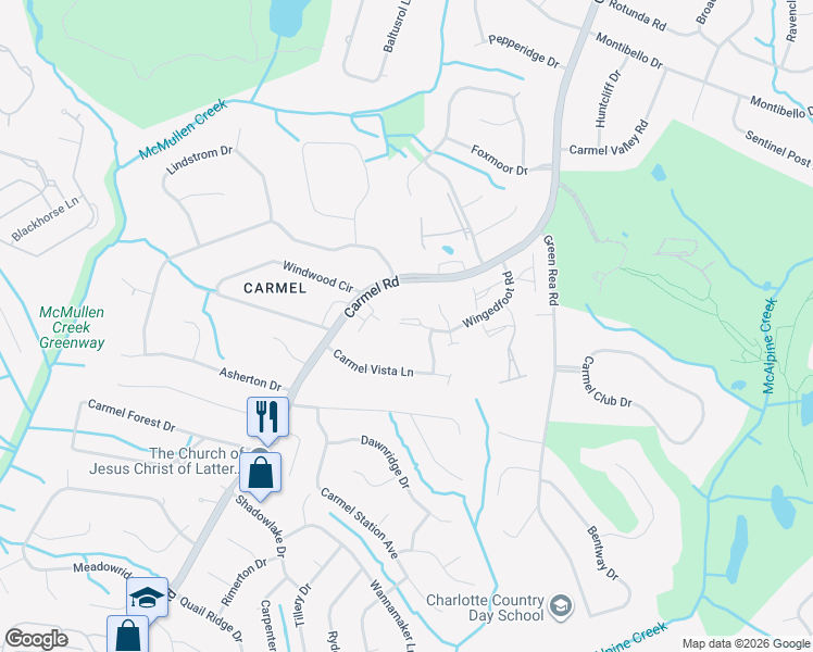 map of restaurants, bars, coffee shops, grocery stores, and more near in Charlotte