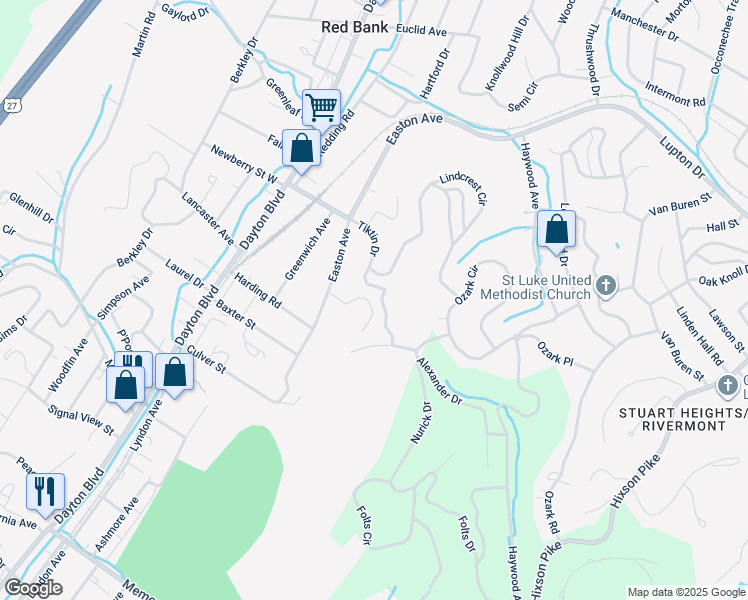 map of restaurants, bars, coffee shops, grocery stores, and more near 221 Cliftview Drive in Chattanooga
