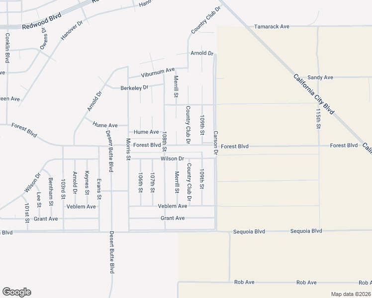 map of restaurants, bars, coffee shops, grocery stores, and more near 2 Mercedes Boulevard in Kern County