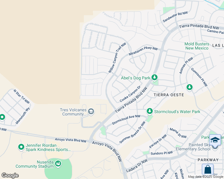 map of restaurants, bars, coffee shops, grocery stores, and more near 9219 Red Butte Place Northwest in Albuquerque