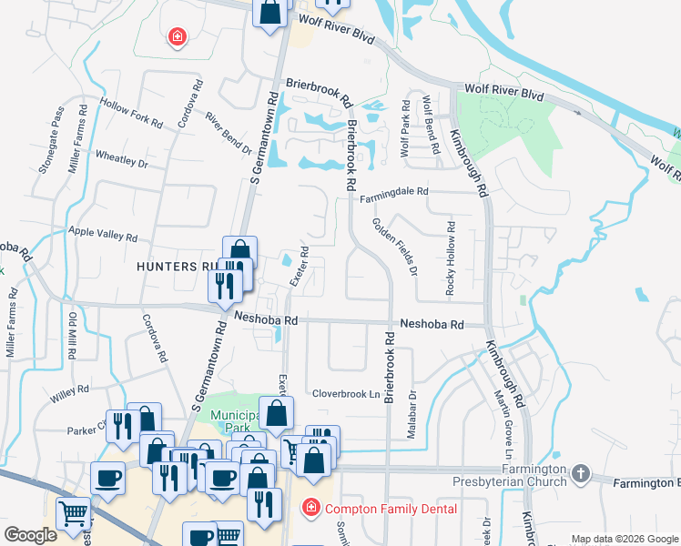 map of restaurants, bars, coffee shops, grocery stores, and more near 1687 Falling Leaf Road in Germantown