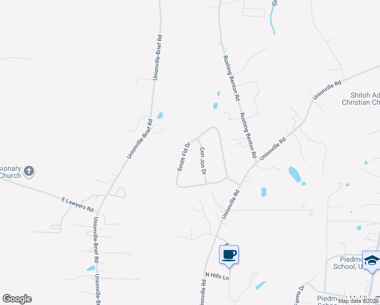 map of restaurants, bars, coffee shops, grocery stores, and more near 2217 Cori Jon Drive in Monroe
