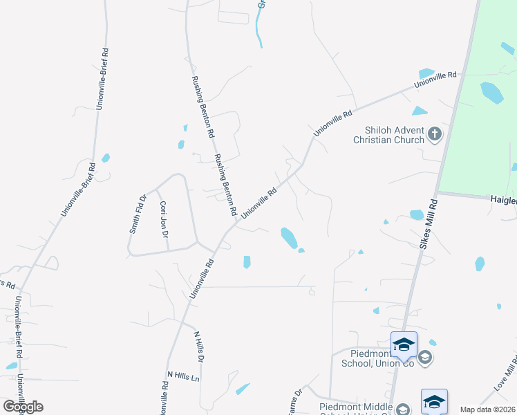 map of restaurants, bars, coffee shops, grocery stores, and more near 5612 Unionville Road in Monroe