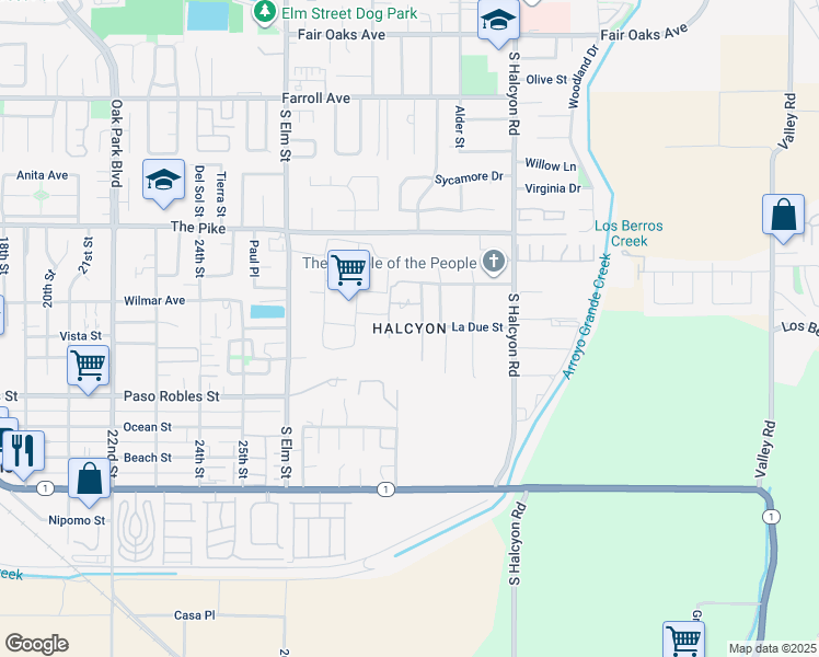 map of restaurants, bars, coffee shops, grocery stores, and more near in Oceano
