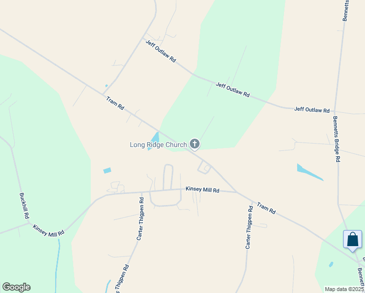 map of restaurants, bars, coffee shops, grocery stores, and more near 1441 Tram Road in Mount Olive