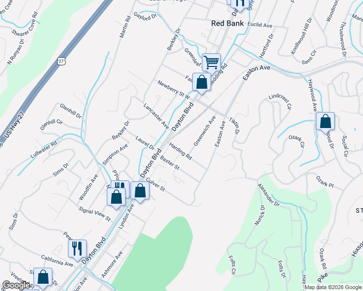 map of restaurants, bars, coffee shops, grocery stores, and more near 3004 Greenwich Avenue in Red Bank