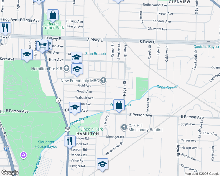 map of restaurants, bars, coffee shops, grocery stores, and more near 1518 South Avenue in Memphis