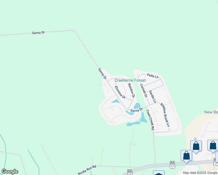 map of restaurants, bars, coffee shops, grocery stores, and more near 1896 Old New Bern Road in Chocowinity
