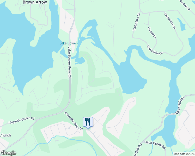 map of restaurants, bars, coffee shops, grocery stores, and more near 462 Island Green Lane in Inman