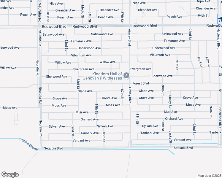 map of restaurants, bars, coffee shops, grocery stores, and more near Glade Avenue in California City