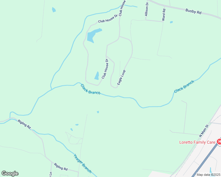 map of restaurants, bars, coffee shops, grocery stores, and more near 565 Eagle Loop in Loretto