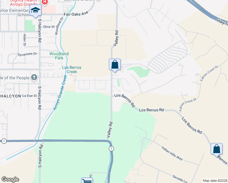 map of restaurants, bars, coffee shops, grocery stores, and more near 822 Bambi Court in Arroyo Grande