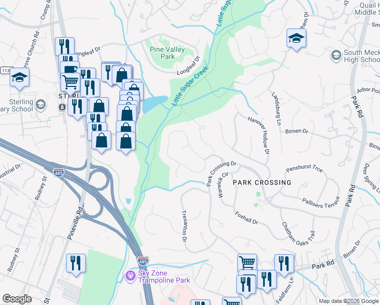 map of restaurants, bars, coffee shops, grocery stores, and more near in Charlotte