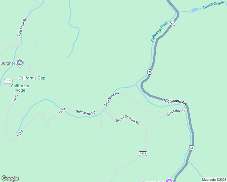 map of restaurants, bars, coffee shops, grocery stores, and more near 685 Gold Mine Road in Highlands