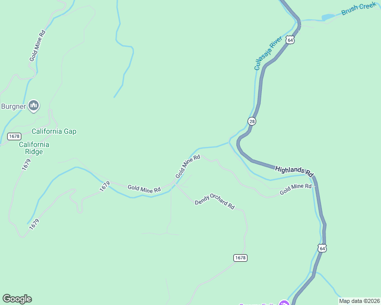 map of restaurants, bars, coffee shops, grocery stores, and more near 685 Gold Mine Road in Highlands