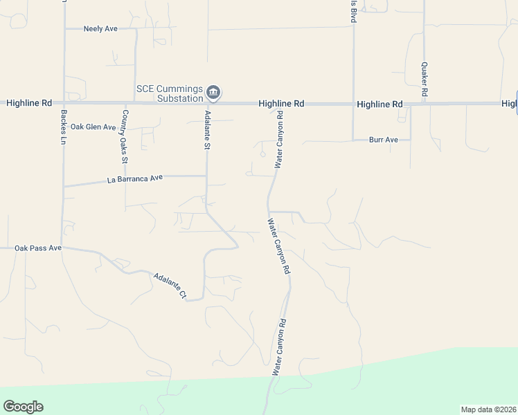 map of restaurants, bars, coffee shops, grocery stores, and more near 19645 Water Canyon Road in Tehachapi