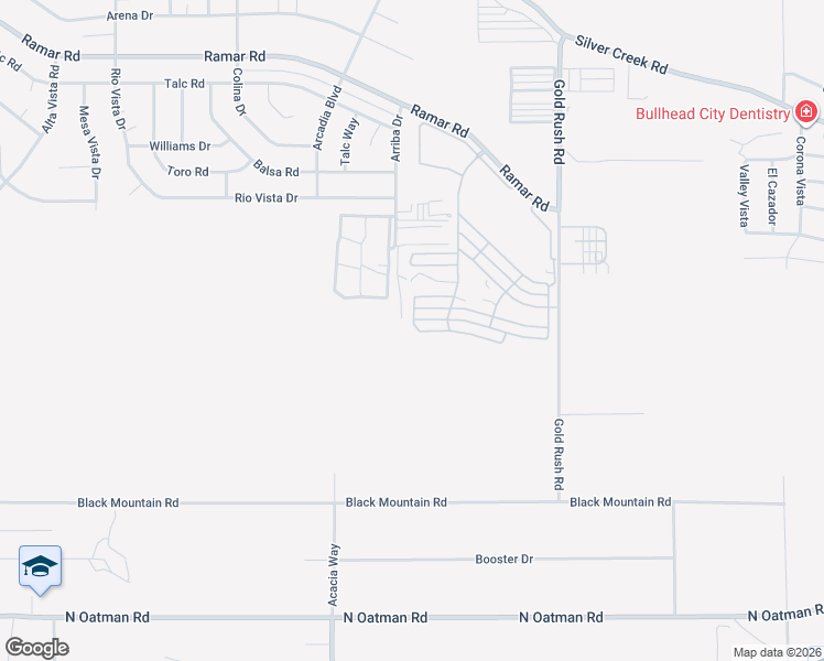 map of restaurants, bars, coffee shops, grocery stores, and more near 281 Rangoon Drive in Bullhead City