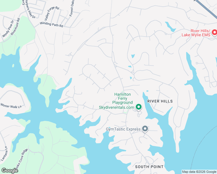 map of restaurants, bars, coffee shops, grocery stores, and more near 96 Fairway Ridge in Clover