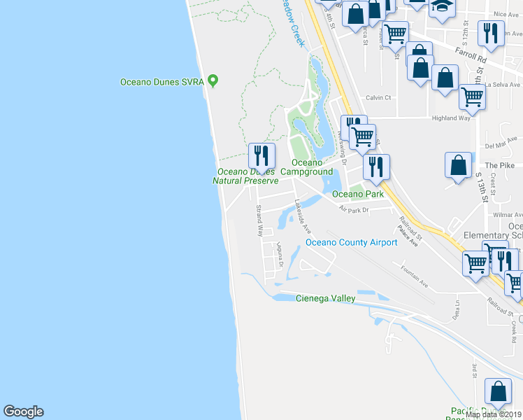 map of restaurants, bars, coffee shops, grocery stores, and more near 311 Juanita Avenue in Oceano