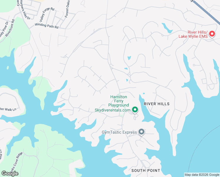 map of restaurants, bars, coffee shops, grocery stores, and more near 96 Fairway Ridge in Clover