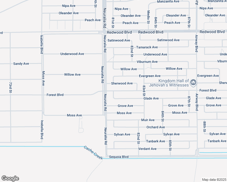 map of restaurants, bars, coffee shops, grocery stores, and more near Forest Boulevard in California City