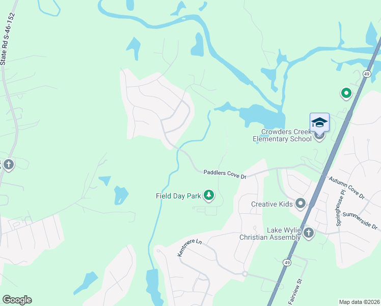 map of restaurants, bars, coffee shops, grocery stores, and more near 2356 Paddlers Cove Dr in Clover