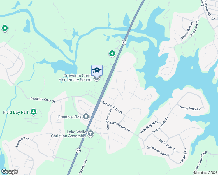 map of restaurants, bars, coffee shops, grocery stores, and more near 812 Thornapple Court in Lake Wylie