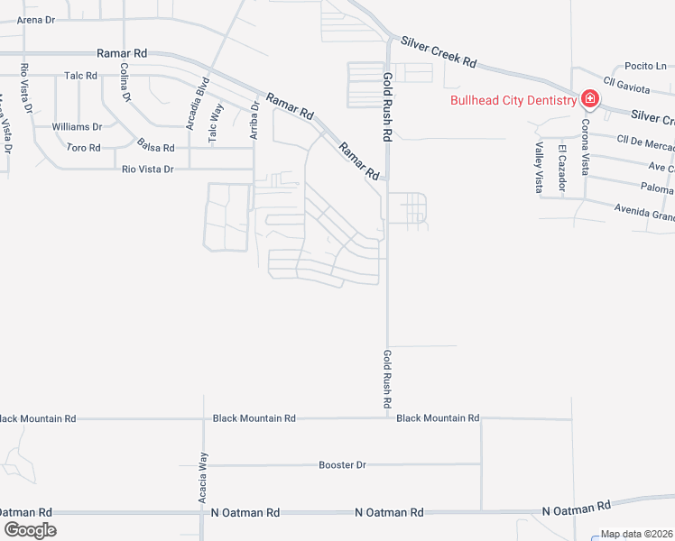 map of restaurants, bars, coffee shops, grocery stores, and more near 392 Zanzibar Drive in Bullhead City