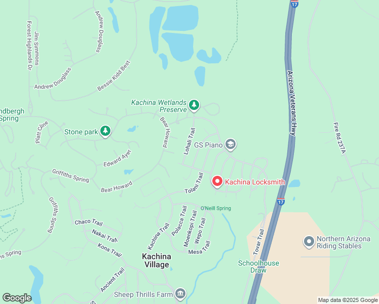 map of restaurants, bars, coffee shops, grocery stores, and more near 1074 Lohali Trail in Flagstaff