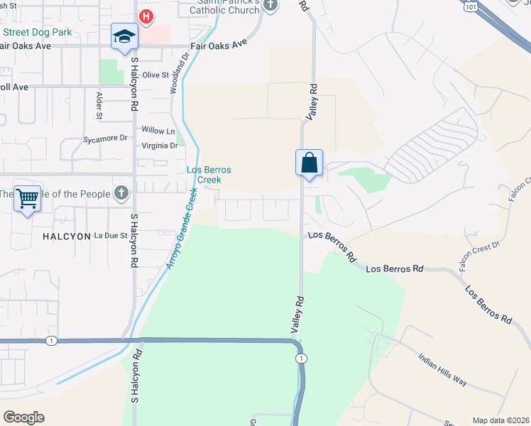 map of restaurants, bars, coffee shops, grocery stores, and more near 870 Pearl Drive in Arroyo Grande