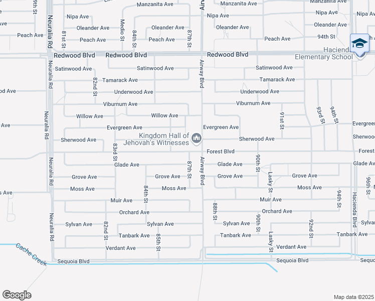 map of restaurants, bars, coffee shops, grocery stores, and more near Forest Boulevard in California City