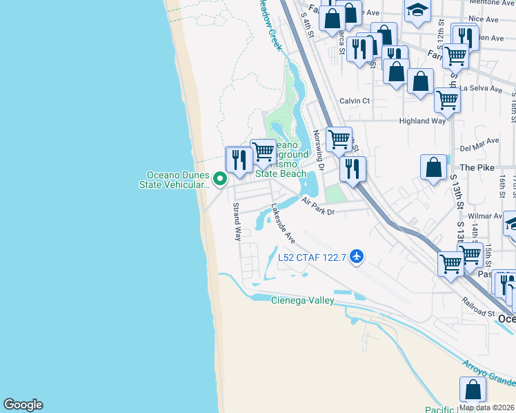 map of restaurants, bars, coffee shops, grocery stores, and more near 361 Juanita Avenue in Oceano