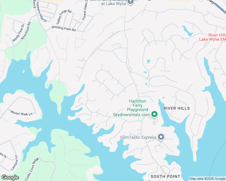 map of restaurants, bars, coffee shops, grocery stores, and more near 45 Fairway Ridge in Clover