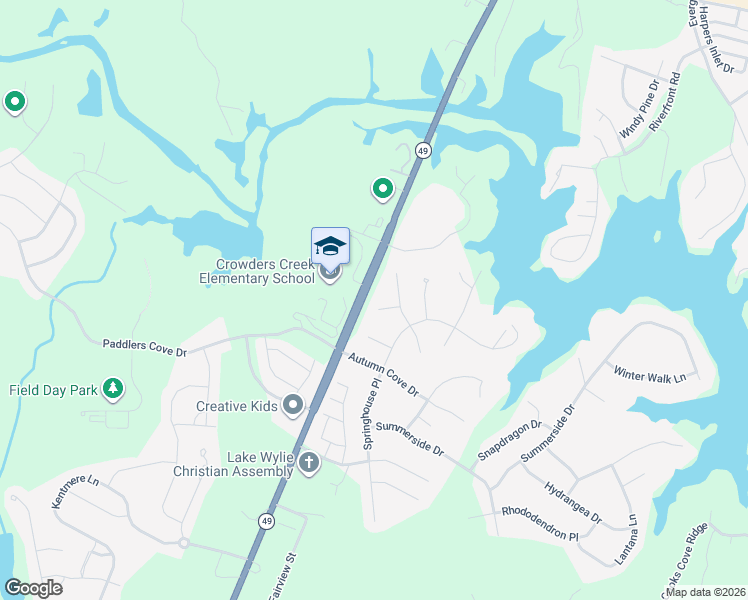 map of restaurants, bars, coffee shops, grocery stores, and more near 812 Thornapple Court in Lake Wylie