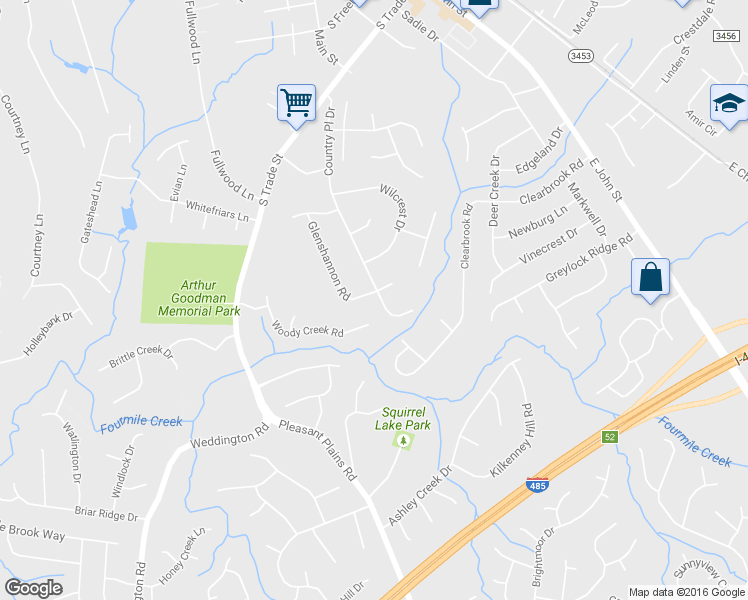 map of restaurants, bars, coffee shops, grocery stores, and more near 1146 Glenshannon Road in Matthews