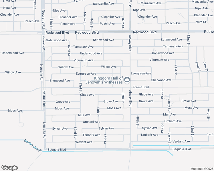 map of restaurants, bars, coffee shops, grocery stores, and more near Forest Boulevard in California City
