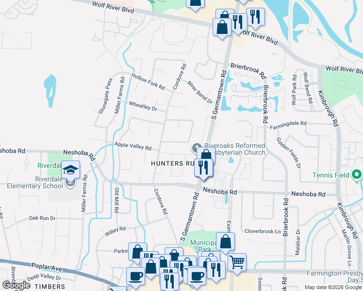 map of restaurants, bars, coffee shops, grocery stores, and more near 7685 McHenry Circle South in Germantown