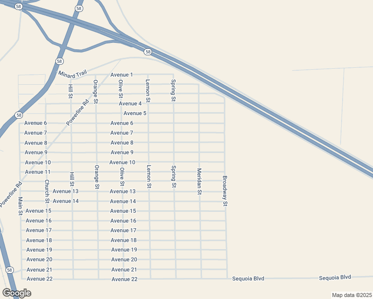 map of restaurants, bars, coffee shops, grocery stores, and more near Avenue 9 in Mojave