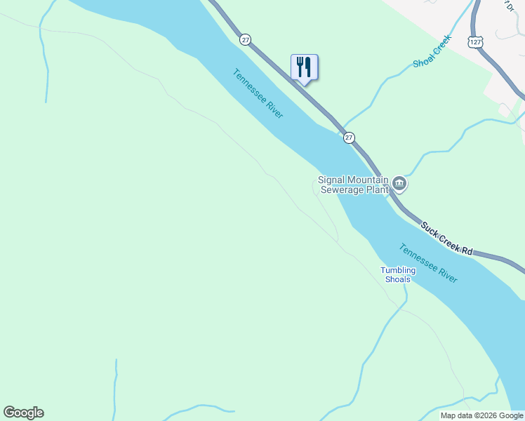 map of restaurants, bars, coffee shops, grocery stores, and more near 2481 Cash Canyon Road in Chattanooga