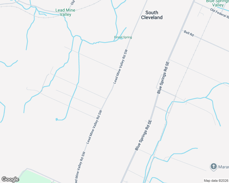 map of restaurants, bars, coffee shops, grocery stores, and more near 762 Lead Mine Valley Road Southwest in Cleveland