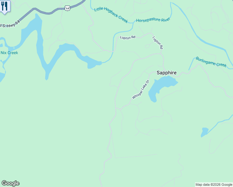 map of restaurants, bars, coffee shops, grocery stores, and more near 2806 Upper Whitewater Road in Sapphire