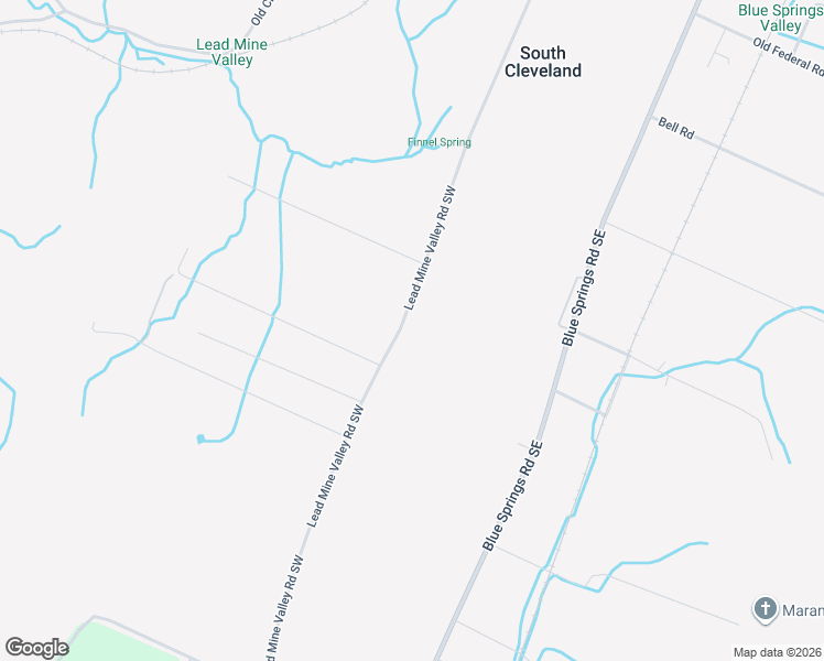 map of restaurants, bars, coffee shops, grocery stores, and more near 762 Lead Mine Valley Road Southwest in Cleveland