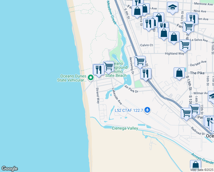 map of restaurants, bars, coffee shops, grocery stores, and more near 364 McCarthy Avenue in Oceano