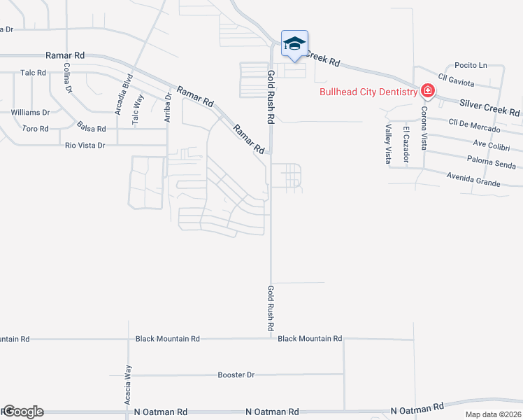 map of restaurants, bars, coffee shops, grocery stores, and more near 214 Manila Drive in Bullhead City