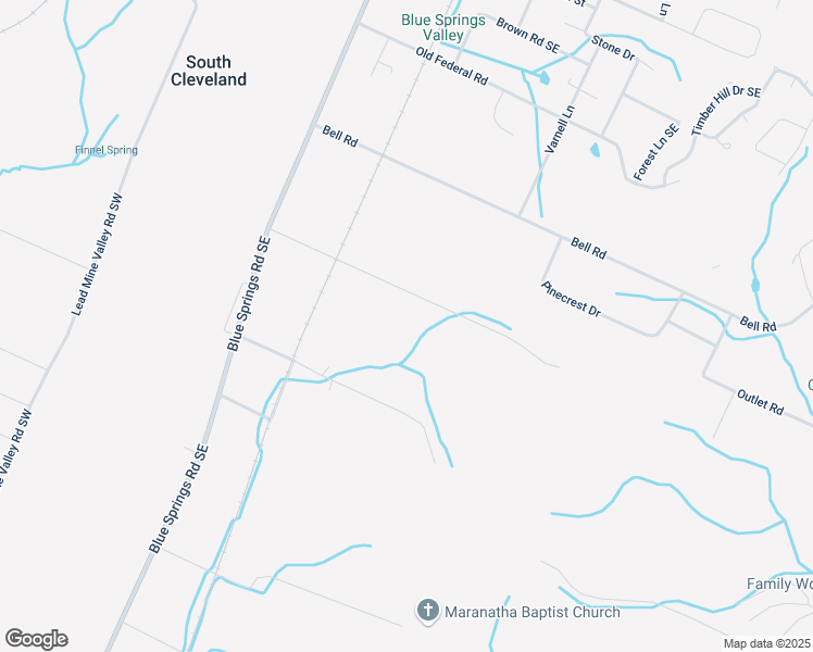 map of restaurants, bars, coffee shops, grocery stores, and more near 248 Hickory Top Road Southeast in Cleveland