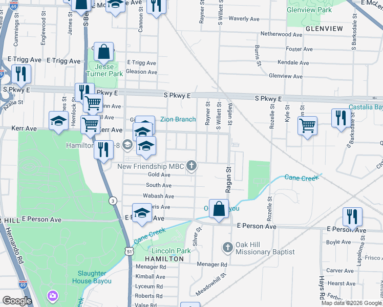 map of restaurants, bars, coffee shops, grocery stores, and more near 1473 Ethlyn Avenue in Memphis