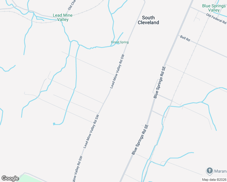 map of restaurants, bars, coffee shops, grocery stores, and more near 730 Lead Mine Valley Road Southwest in Cleveland