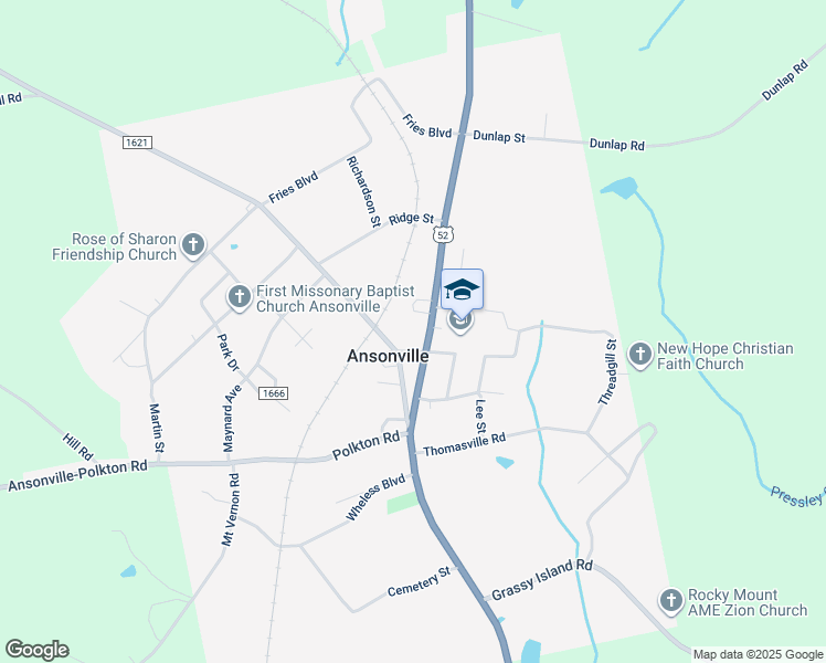 map of restaurants, bars, coffee shops, grocery stores, and more near 286 Plank Road in Wadesboro