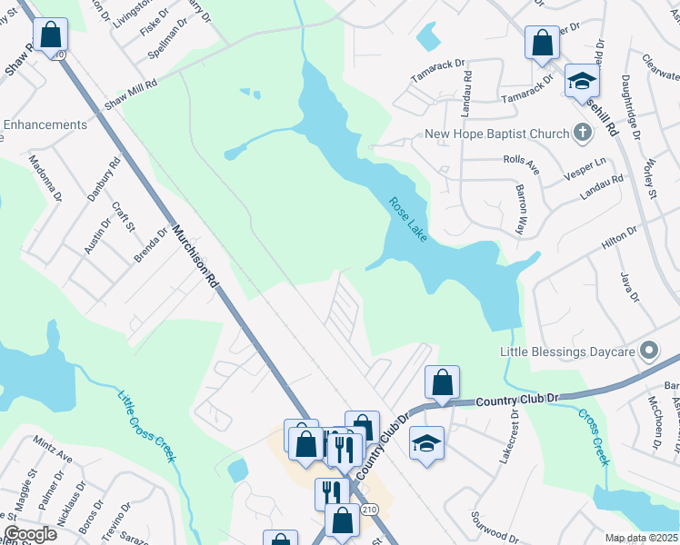 map of restaurants, bars, coffee shops, grocery stores, and more near 931 9th Street in Fayetteville